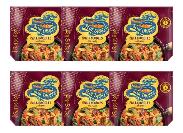 Blue Dragon Chilli Straight To WAK Noodles x 6